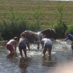 Auch Gustav lässt sich gerne baden